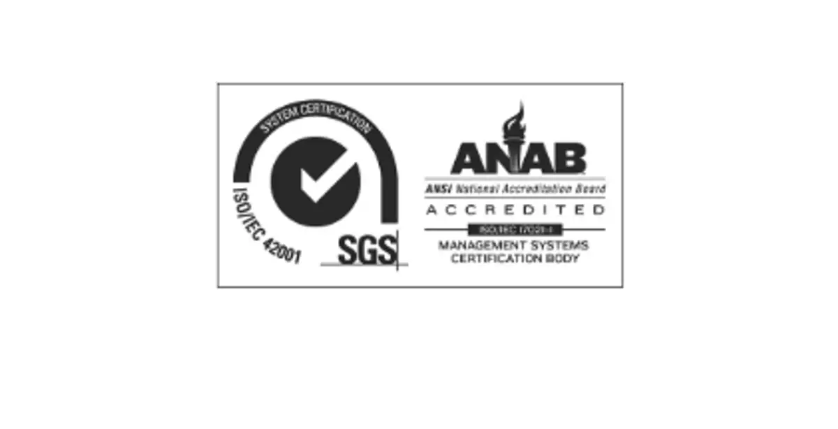 Imagen que muestra un sello de certificación de sistemas de gestión acreditado por ANAB.
